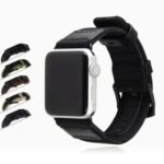 Black space grey A band nylon Canvas tactical Leather Strap